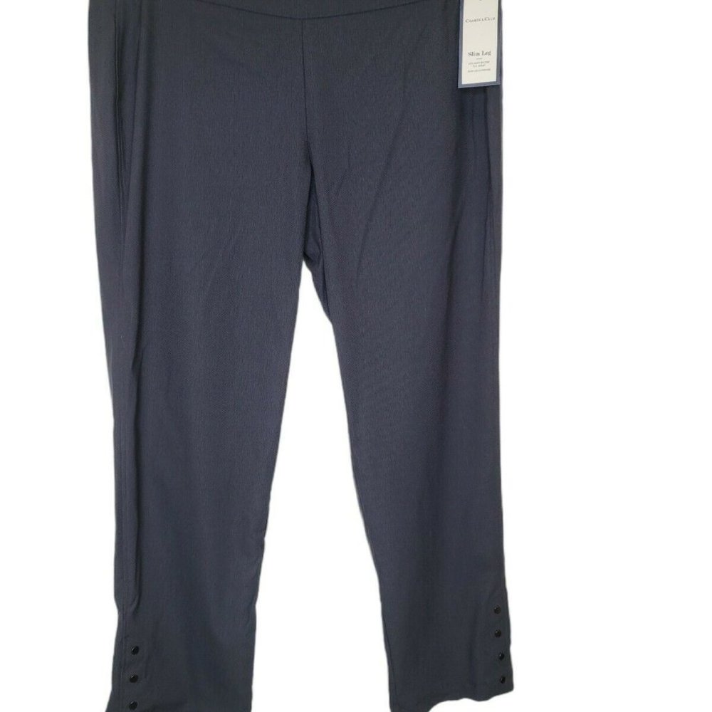 Charter Club Womens Navy Slim Leg Pants Size 18W